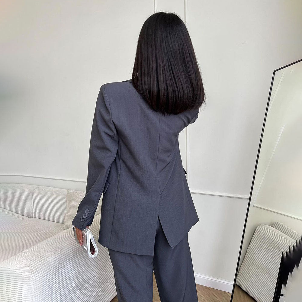 Damen Eleganter Businessblazer mit modischem Schnitt und praktischen Taschen Drune