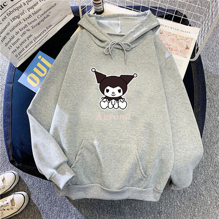 Damen Kapuzenpullover mit niedlichem Kuh-Motiv und hochwertigem Fleece Futter Drune