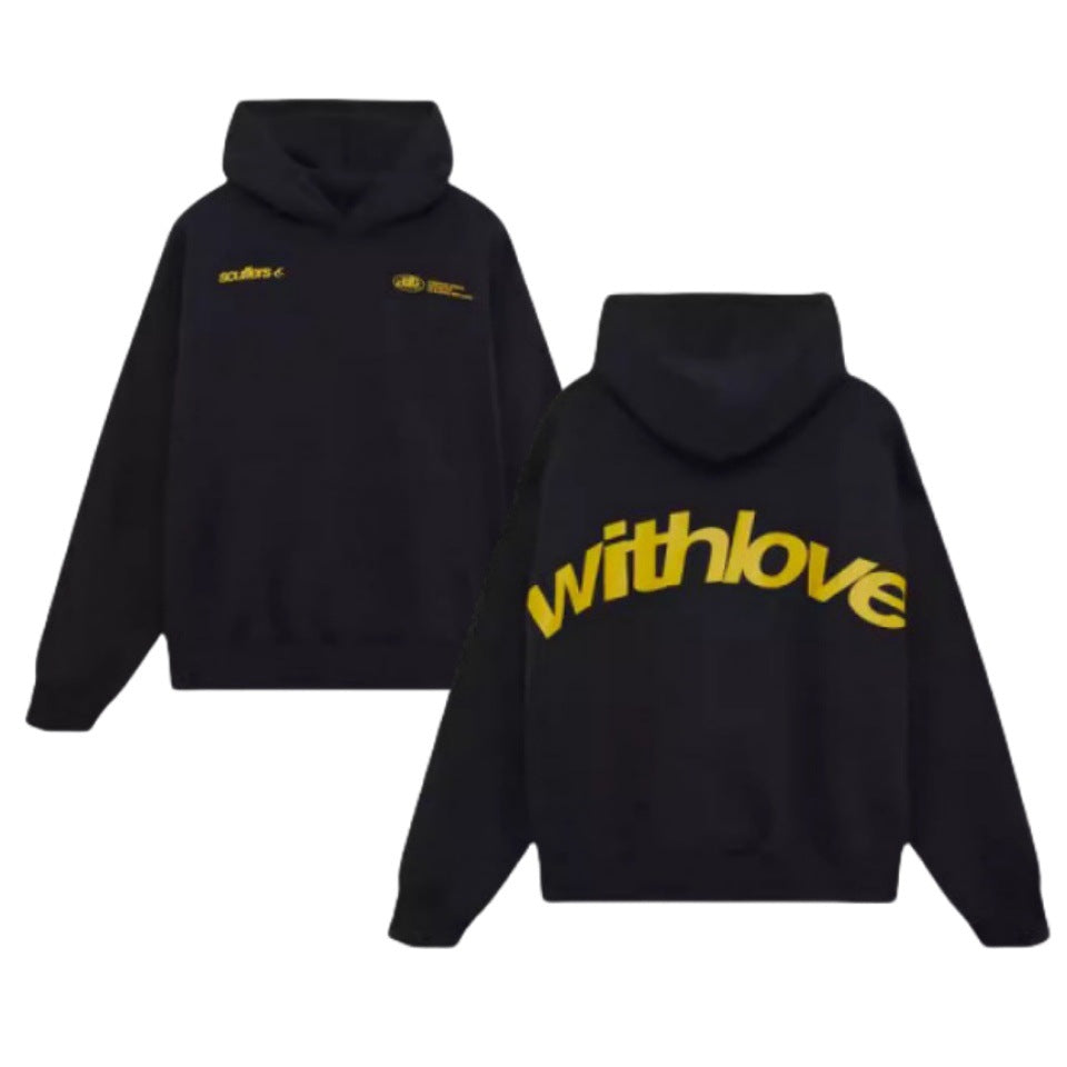 Unisex nan oversized Kapuzenpullover mit großflächigem Rückenprint, Kängurutasche und gerippten Bündchen Drune