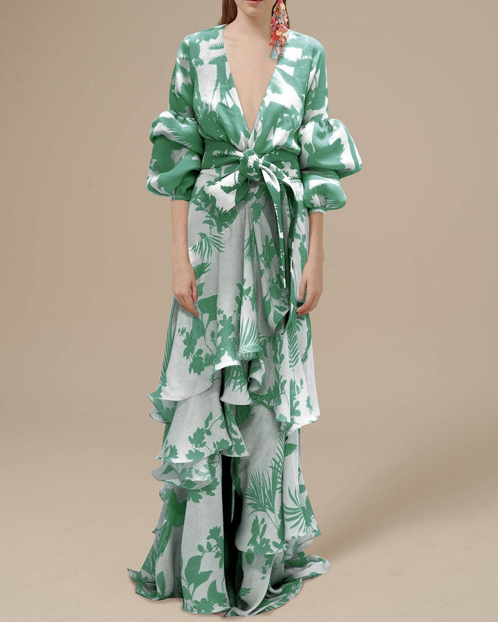 Drune | Bedrucktes Chiffon Festtagskleid
