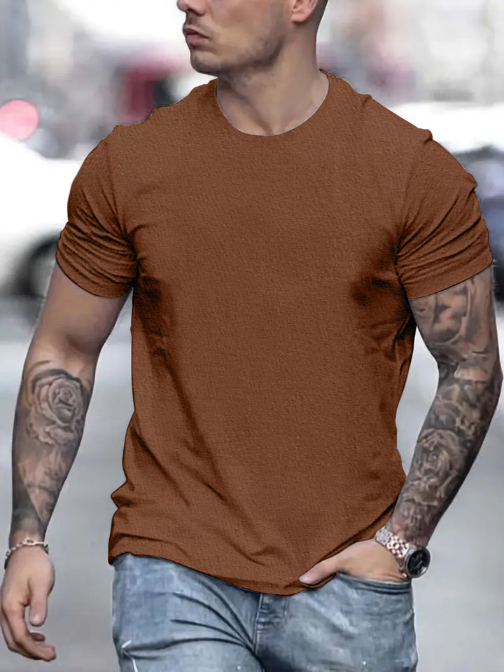 Herren lässiges T-Shirt mit strukturierter Oberfläche und bequemem Schnitt Drune