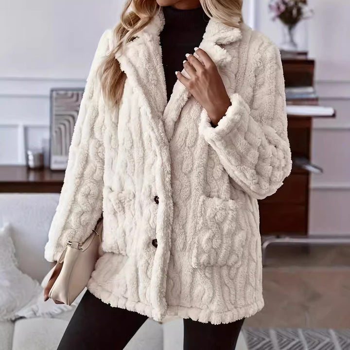 Damen kuschelige Teddyjacke Drune