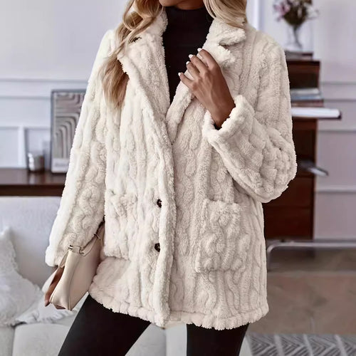 Damen kuschelige Teddyjacke Drune