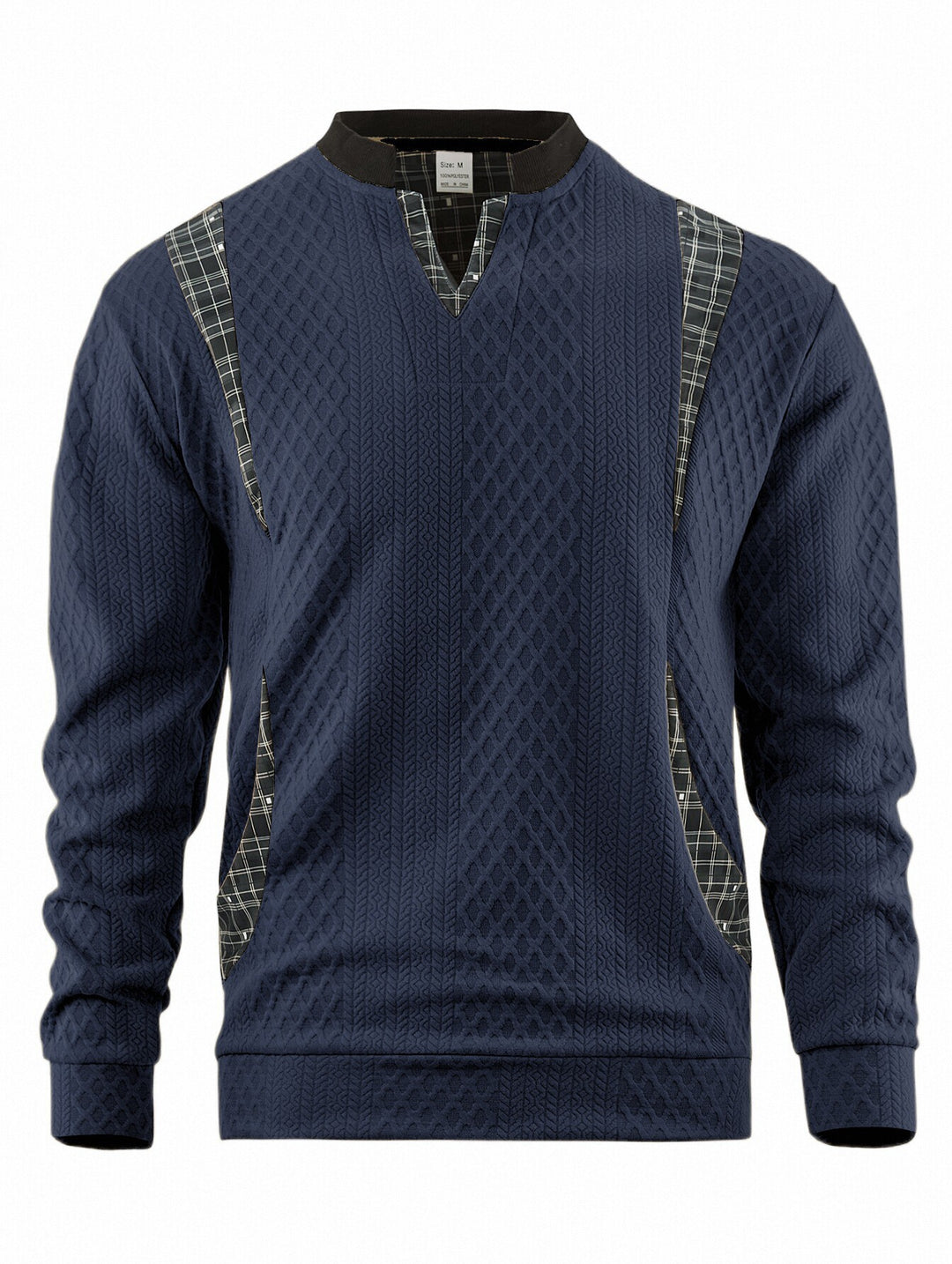 Herren Strickpullover mit modischen Karoelementen Drune