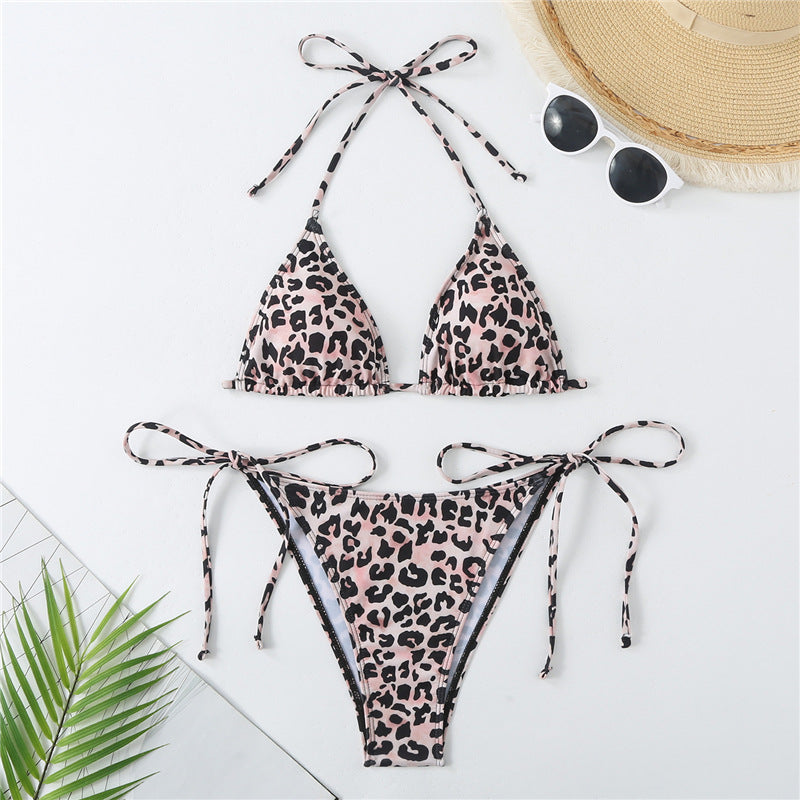 Damen Triangel-Bikini-Set mit verspieltem Tiermuster Drune