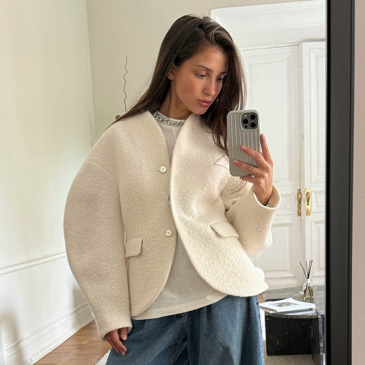 Damen Oversized Blazerjacke aus kuscheligem Material Drune