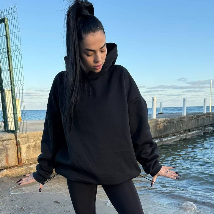 Damen oversized Kapuzenpullover Drune