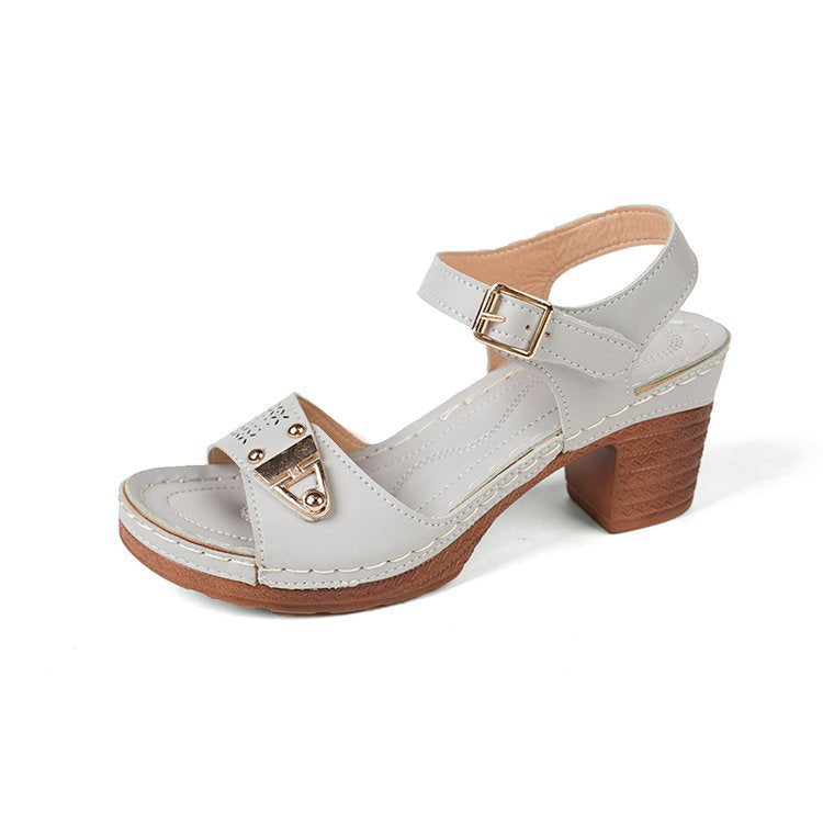 Damen elegante Keilsandaletten mit verzierten Riemen Drune