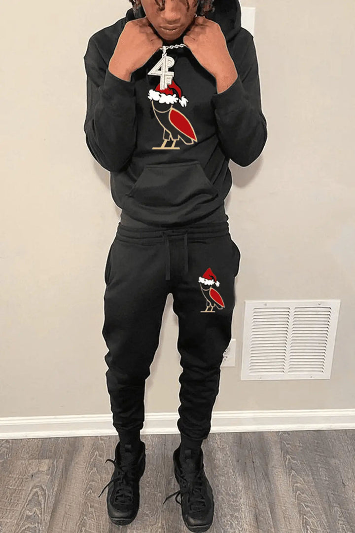 Damen Hoodie und Jogginghose Set mit festlichemDesign Drune