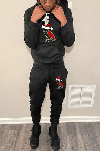 Damen Hoodie und Jogginghose Set mit festlichemDesign Drune