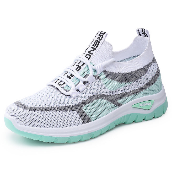 Damen nan sockenähnlicher Plateausneaker mit atmungsaktivem Strickoberteil und stoßdämpfender EVA-Sohle Drune