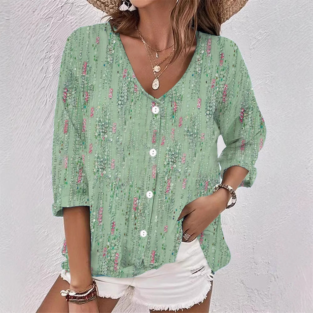 Damen Bluse mit floralem Druck und lässigem Schnitt Drune