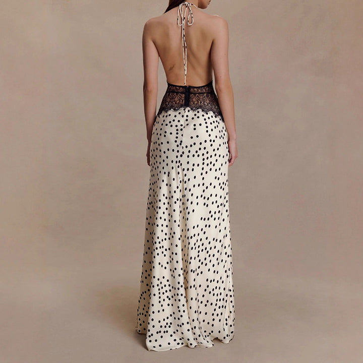 Damen Elegantes Abendkleid mit Spitzeneinsatz Drune