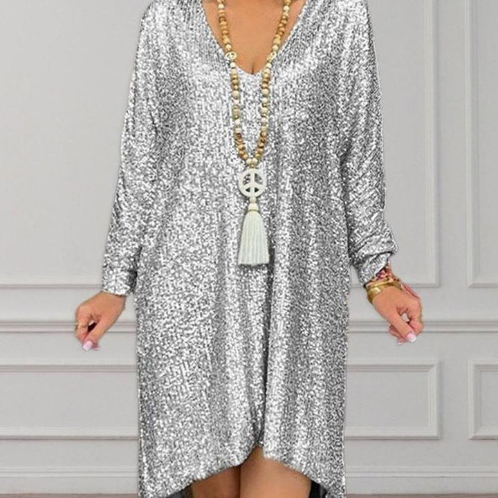 Damen Glitzerndes Kaftan-Kleid im lässigen Schnitt Drune