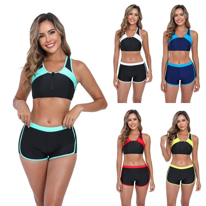 Damen Sportlicher Bikini-Set mit ergonomischem Schnitt und Reißverschluss Drune