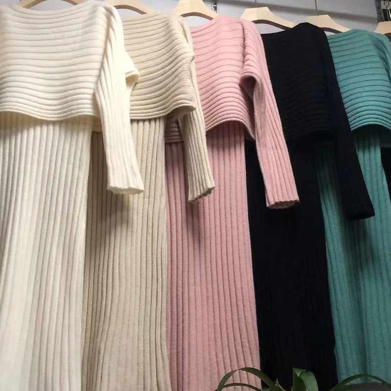 Damen legerer Strickpullover mit asymmetrischem Ausschnitt und Rippstruktur Drune