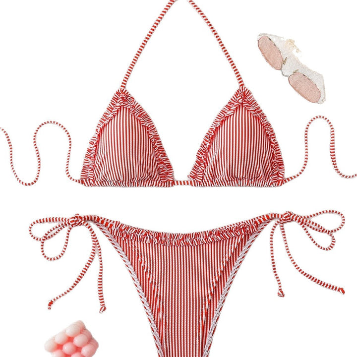 Damen Triangel-Bikini mit lässigen Bindebändern Drune