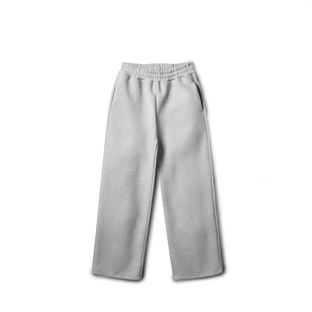 Damen nan weite High‑Waist Loungehose mit hohem Komfortbund, verdeckten Seitentaschen und geradem Bein Drune