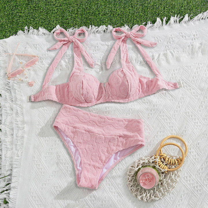 Damen Push-Up-Bikini mit floralem Textildesign Drune