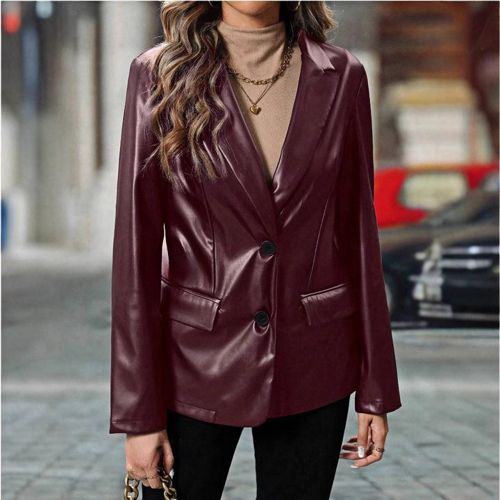 Damen elegante Satin-Blazer Drune