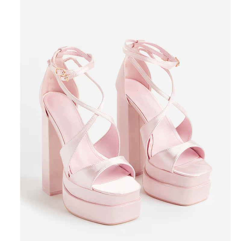 Damen Strappy Chunky Platform Schuhe Drune