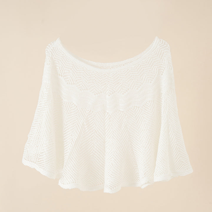 Damen luftiger Strickponcho im modernen Design Drune