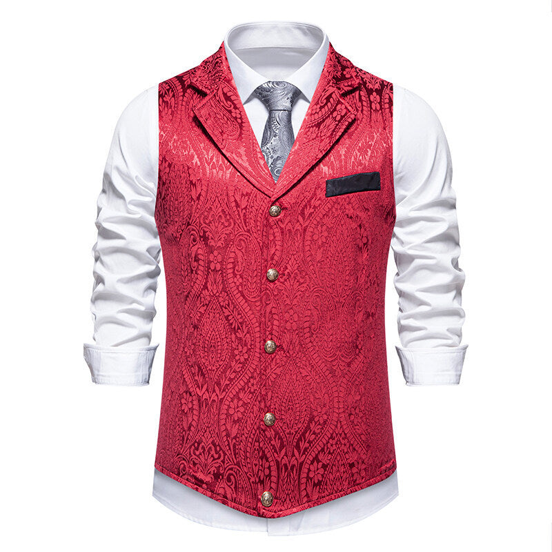 Herren elegante Weste mit aufwendigem Muster und hochwertigem Stoff Drune