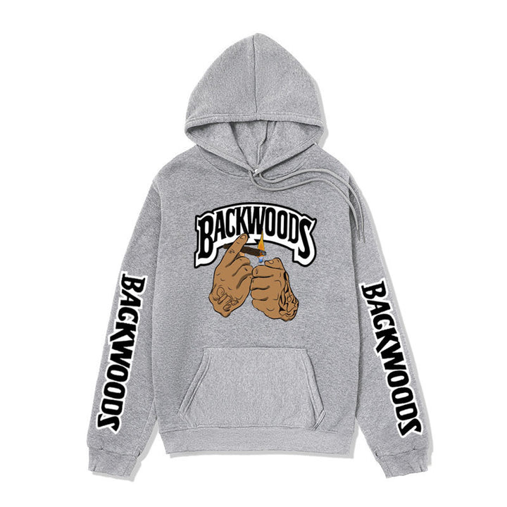 Damen Kapuzensweater mit kreativen Grafikdesign und seitlichen Kängurutaschen Drune