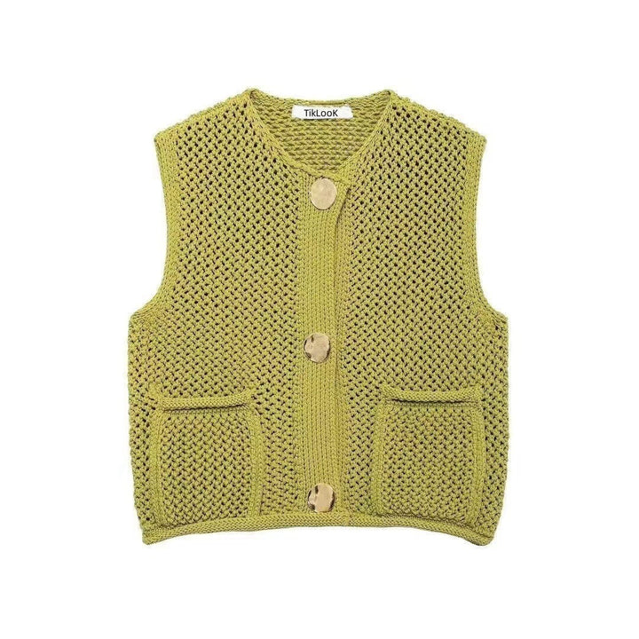 Damen Strickweste mit Knopfdetails und praktischen Taschen Drune