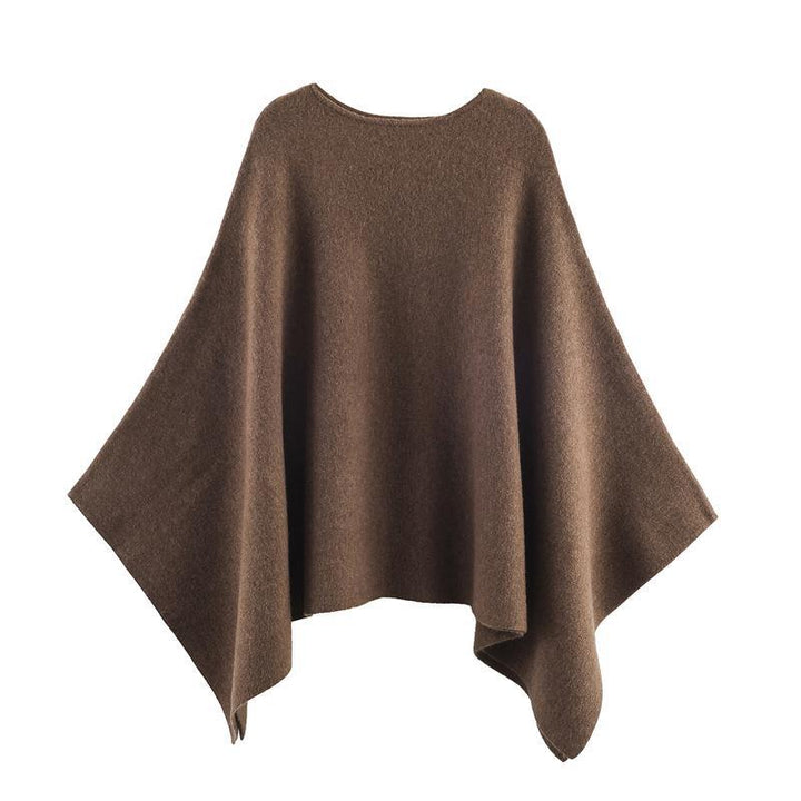 Damen eleganter PONCHO aus hochwertigem Material mit asymmetrischem Schnitt Drune