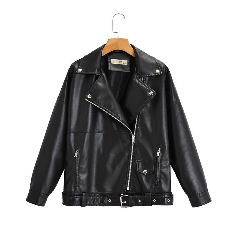 Damen Lässige Bikerjacke aus robustem Denim mit kontrastierenden Nähten und praktischen Taschen Drune