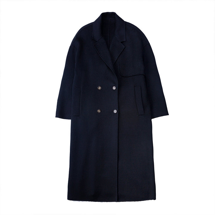 Damen Eleganter und klassischer langer Wollmantel Drune