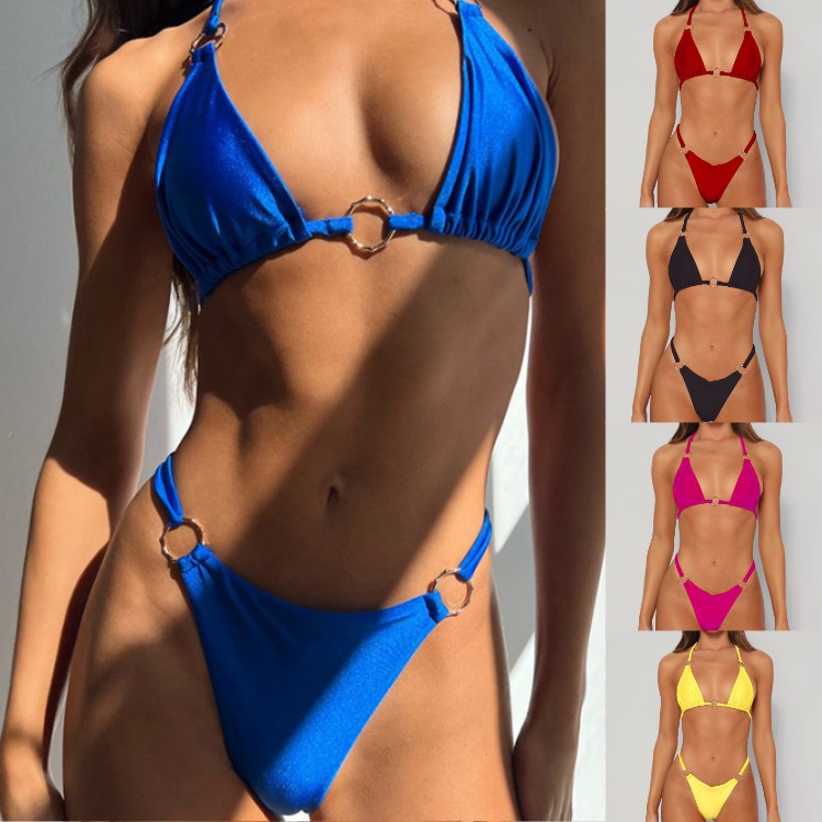 Damen Triangel-Bikini mit modischen Ringdetails Drune