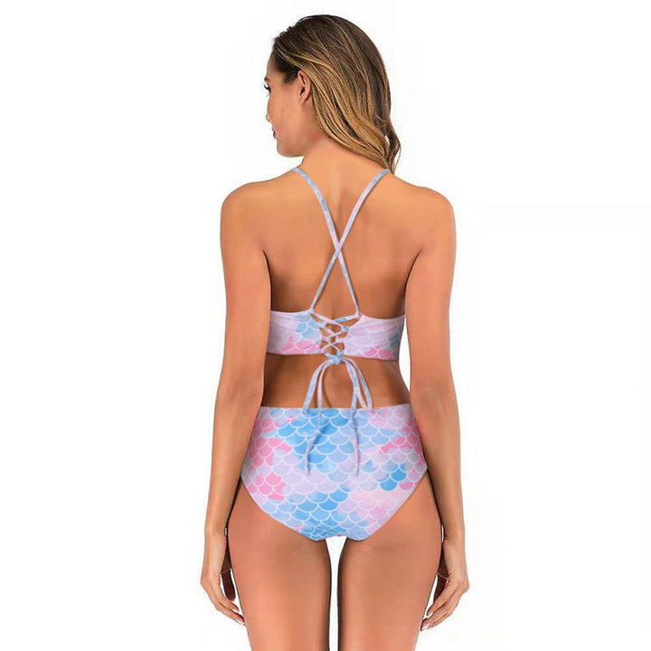 Damen Bikini-Set mit verstellbaren Trägern und modischem Schuppendesign Drune