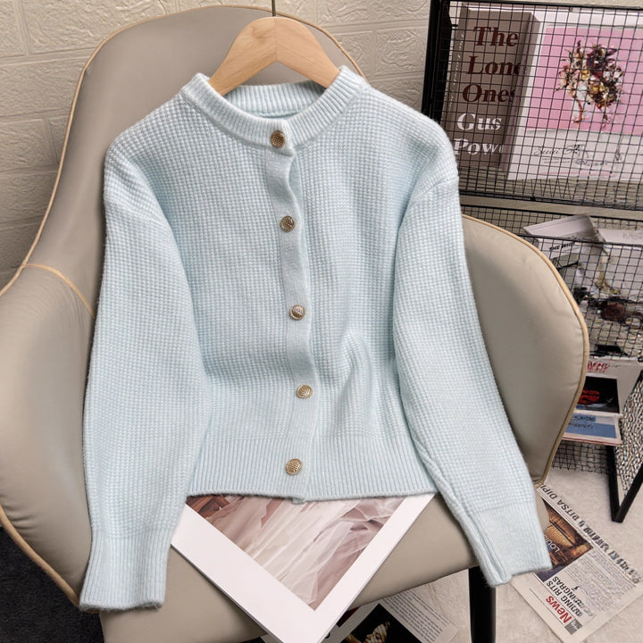 Damen Strickjacke mit Knopfdetails und modernem Strukturmuster Drune