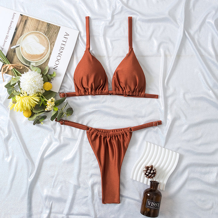 Damen Triangel-Bikini Set mit rüschendetails Drune