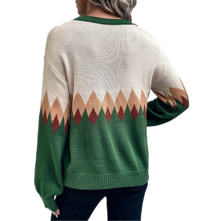 Damen Pullover mit trendigem Bergmotiv und komfortablem Rundhalsausschnitt Drune