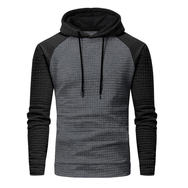 Herren nan gesteppter Kapuzenpullover mit Raglanärmeln und Waffelstruktur Drune