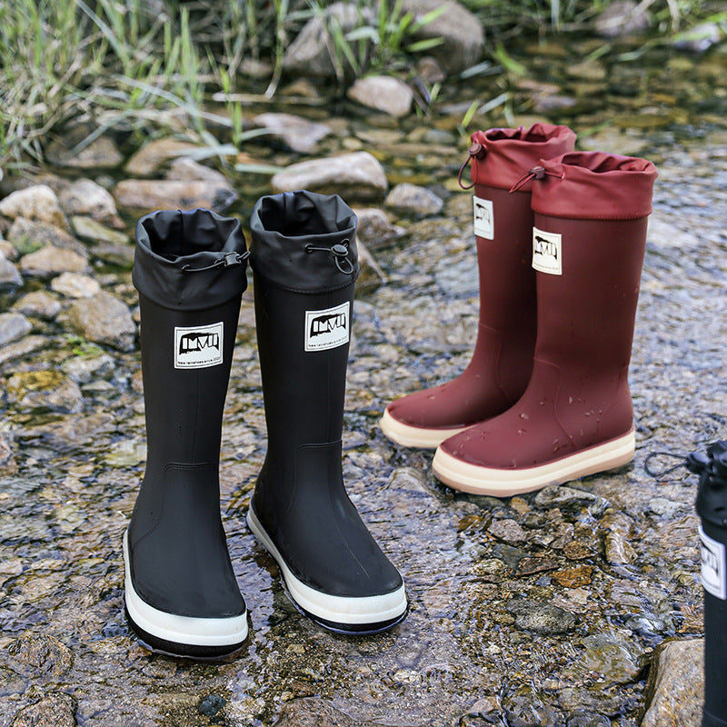 Damen robuste Gummistiefel mit verstellbarem Schaft und rutschfester Sohle Drune