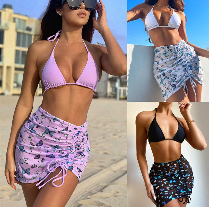 Damen Bikinikini mit lockerem Wickelrock Drune