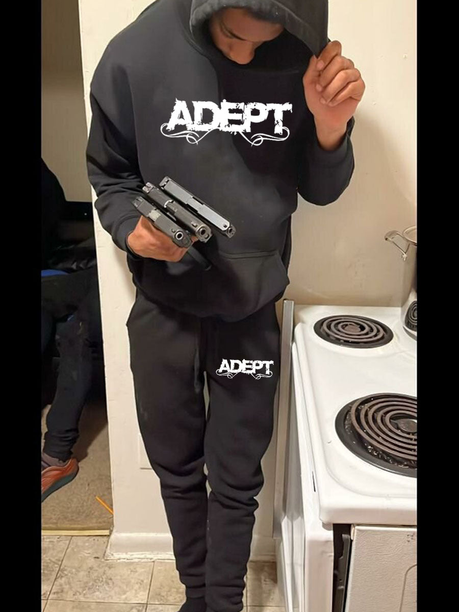 Herren Sweatshirt- und Jogginghose-Set mit kreativer Schriftart Drune