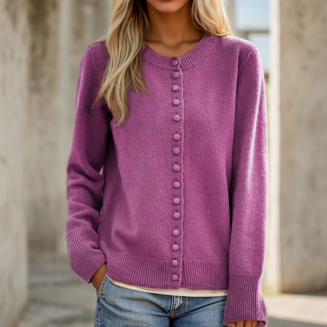 Damen Feiner Strickcardigan mit Knopfdetails und leichtem Material Drune