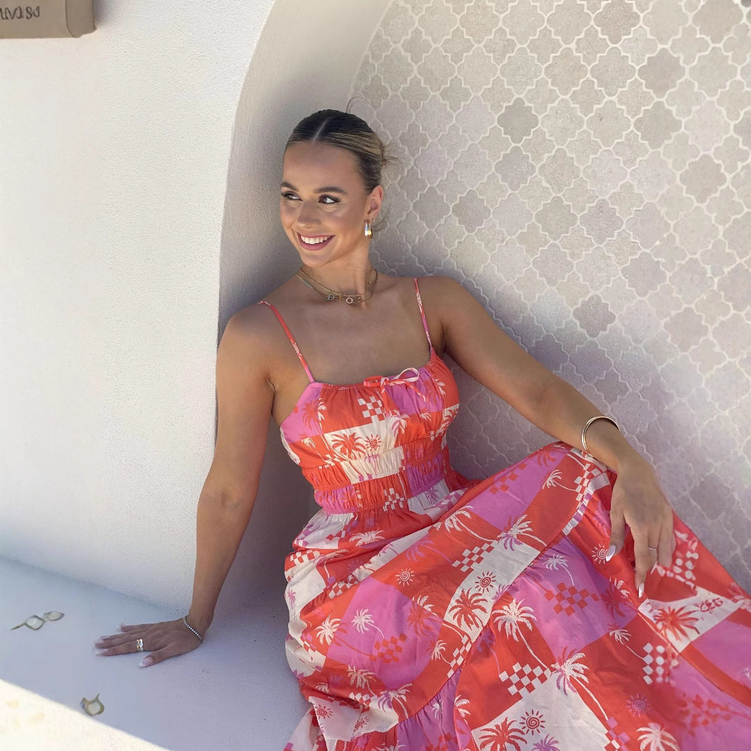 Damen Maxikleid mit floralem Muster Drune