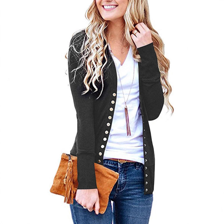 Damen nan Feinstrick-Cardigan mit dekorativen Metallknöpfen und schmaler Silhouette Drune