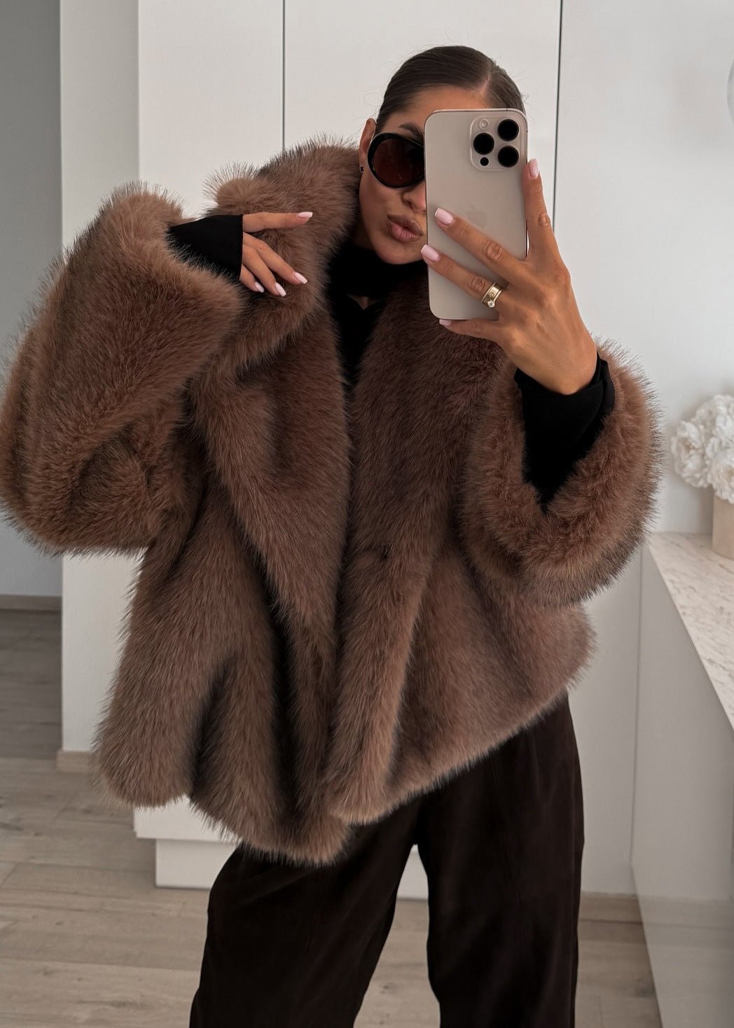 Drune | Eichen-Faux-Fur-Jacke
