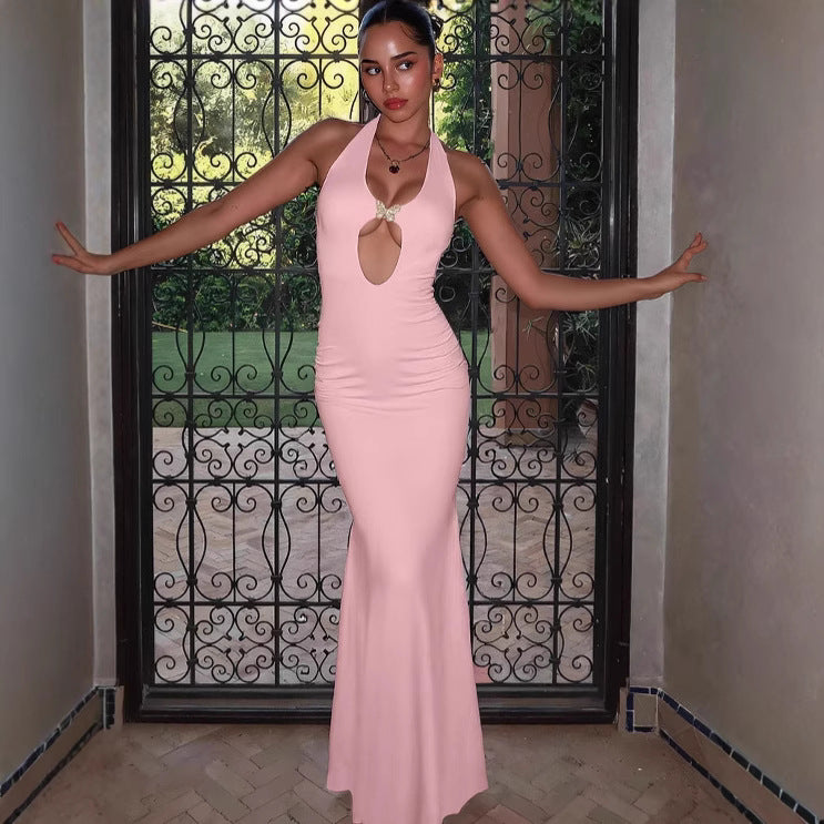 Damen Glamouröses Maxikleid mit extravaganten Cut-Out-Details Drune