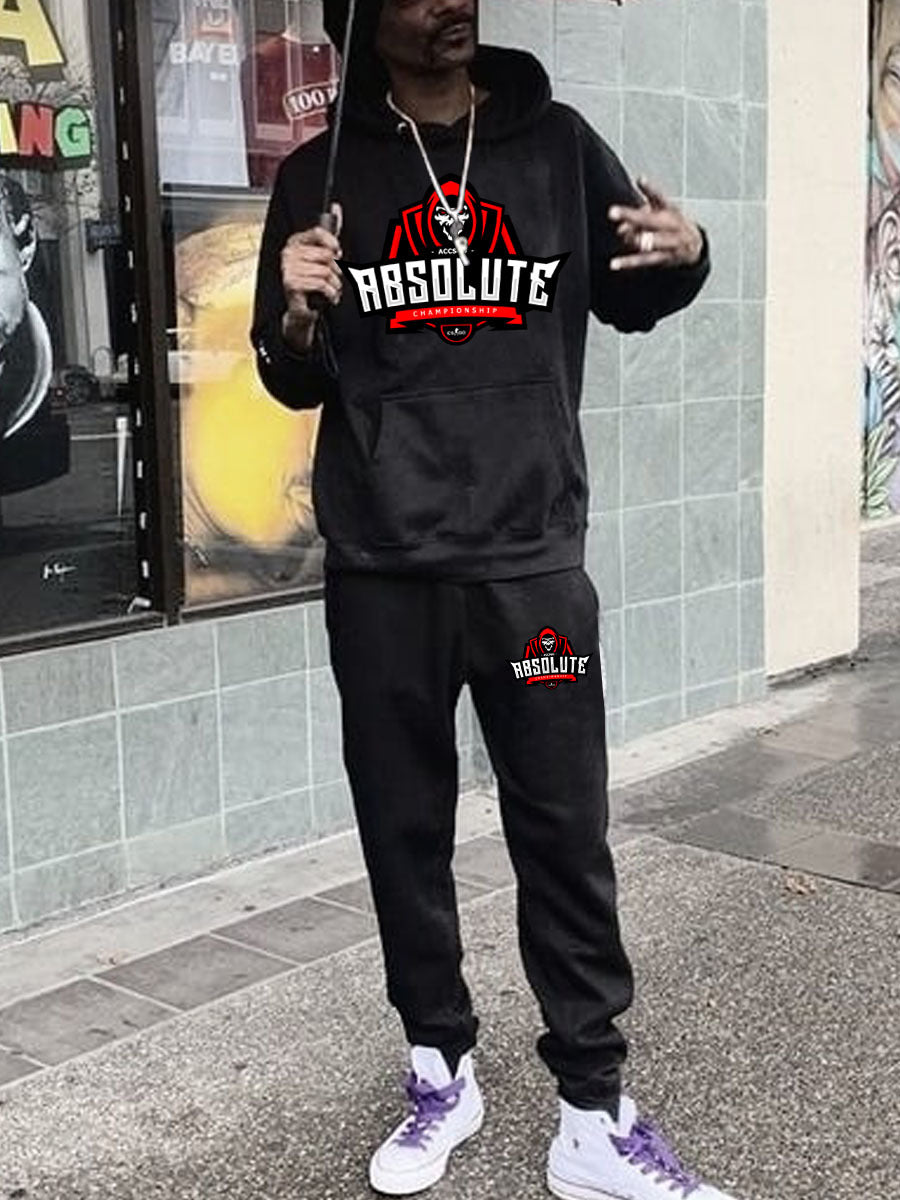 Herren Kapuzenpullover und Jogginghose Set mit sportlichem Grafikdruck Drune