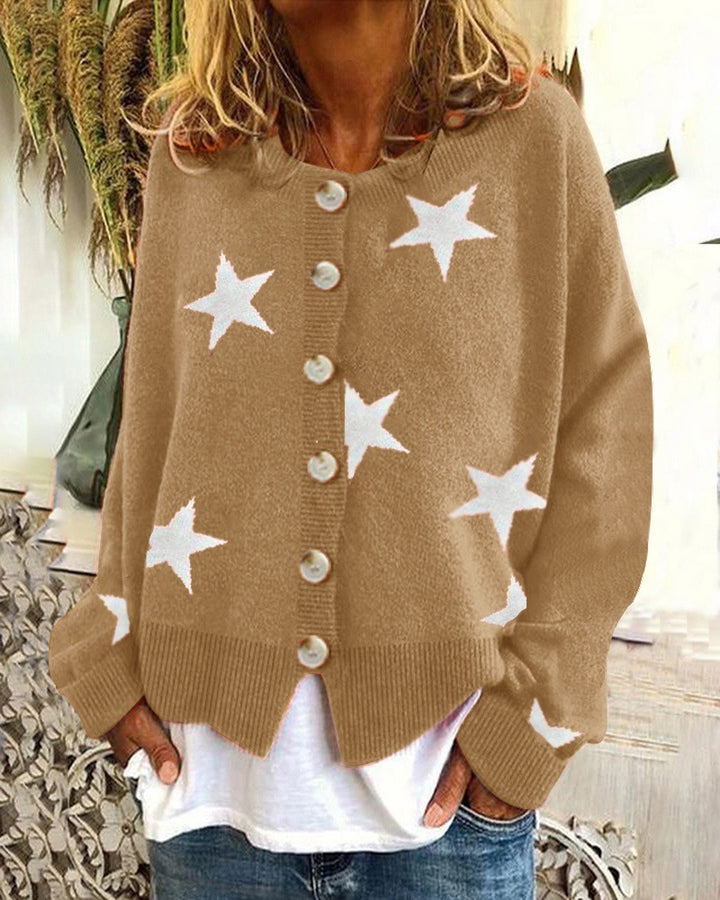 Damen Strickjacke mit Sternenmotiv Drune