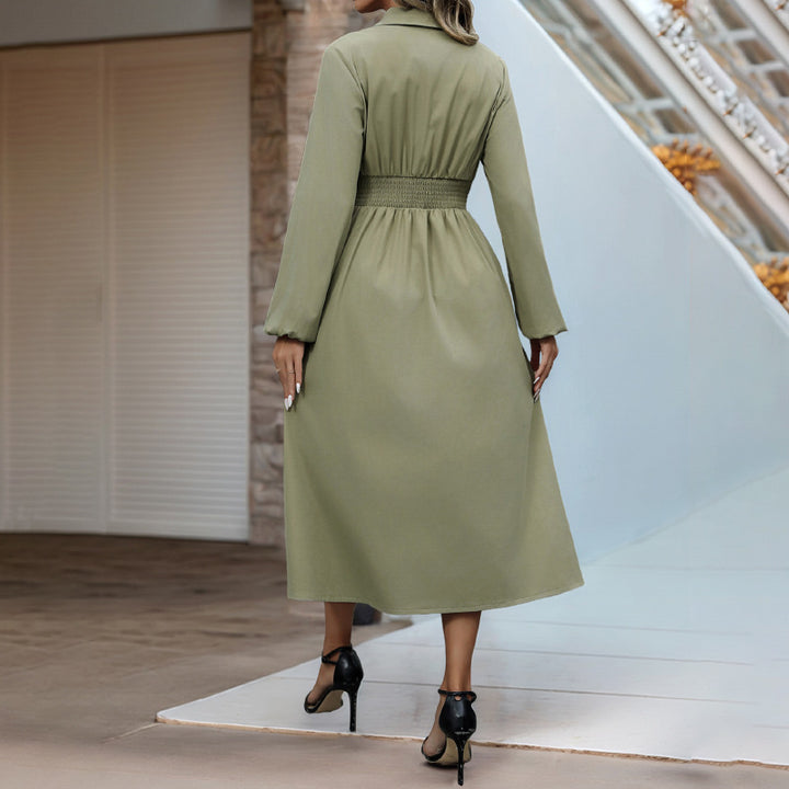 Damen Hemdblusenkleid mit Knopfdetails und taillierter Silhouette Drune