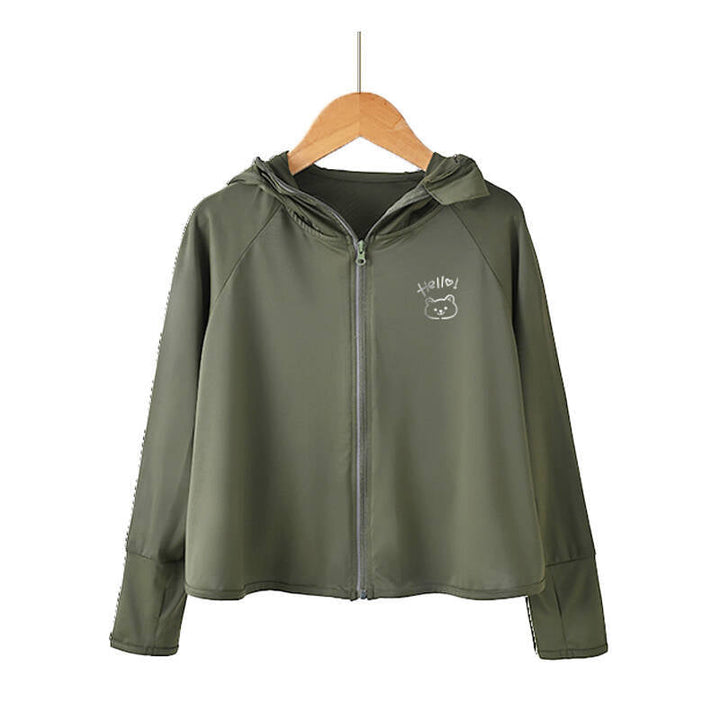 Damen Atmungsaktive Kapuzenjacke mit Anti-UV-Schutz Drune